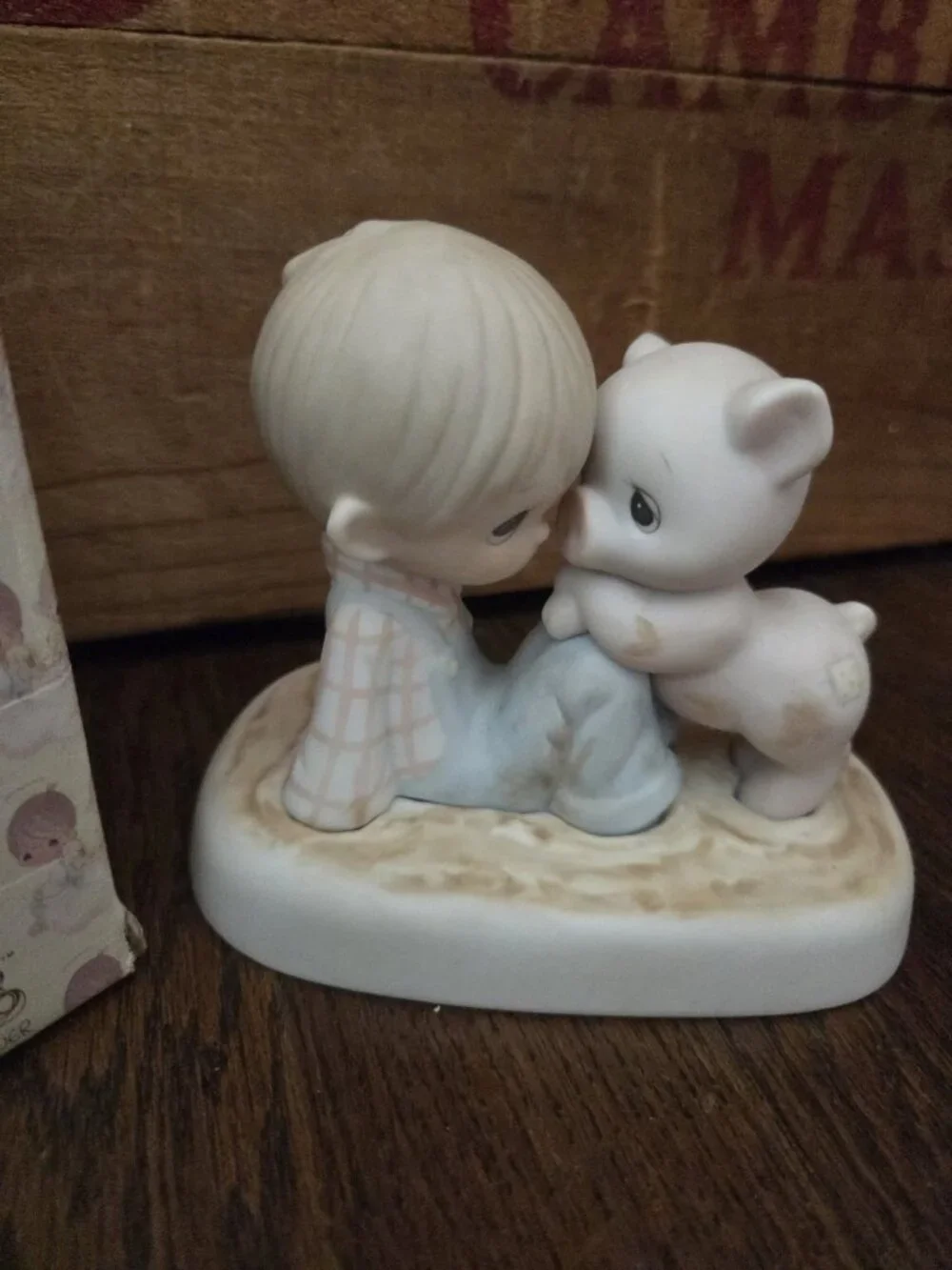 Vtg Precious Moments “We're In It Together” E-9259 Enesco 1982 Boy With Piggy
